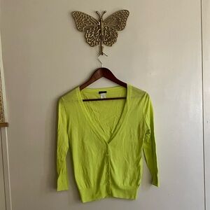 J. Crew Lime Green Cotton Sweater